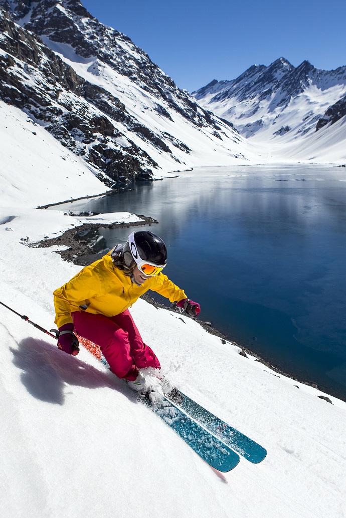 August 23, 2016 - Portillo, Chile: Marusa Bradec skiing and enjoying a sunny day in Portillo.